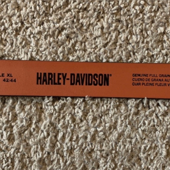 Harley-Davidson Men's XL 42/44 Pebbled Genuine Leather Belt, Black New - Picture 4 of 10